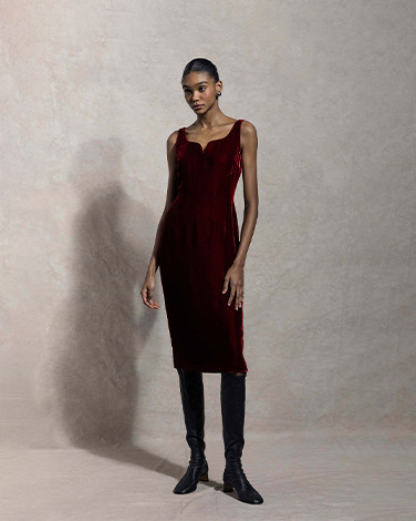 TUBINO红丝绒连衣裙